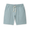 Light blue shorts with a drawstring on a white background