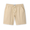 Baja Llama Too Breezys natural beige stretch linen shorts with an elastic drawstring waistband.