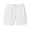 White linen shorts with a drawstring on a white background