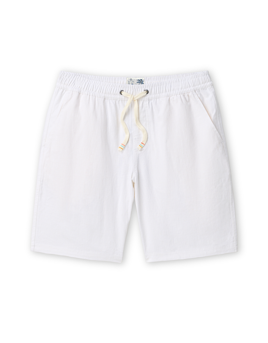 TOO BREEZYS PERUVIAN WHITE - STRETCH LINEN SHORTS