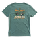 Green Baja Llama Tranquilo Amigos Primo Graphic Tee featuring a sloth and cactus back print.