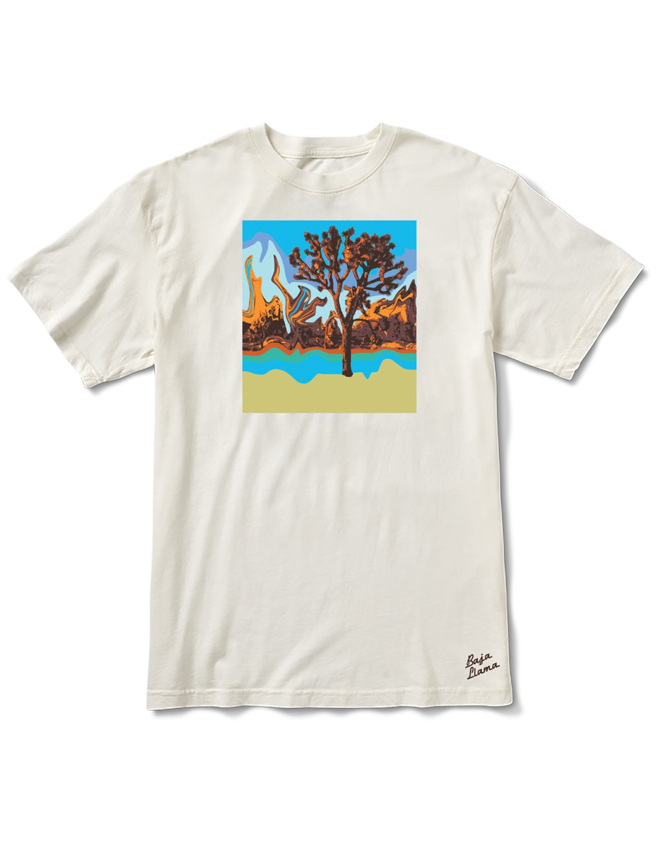 Baja Llama A trip with Josh - Primo Graphic Tee with Joshua tree print and is made from 100% Peruvian cotton.