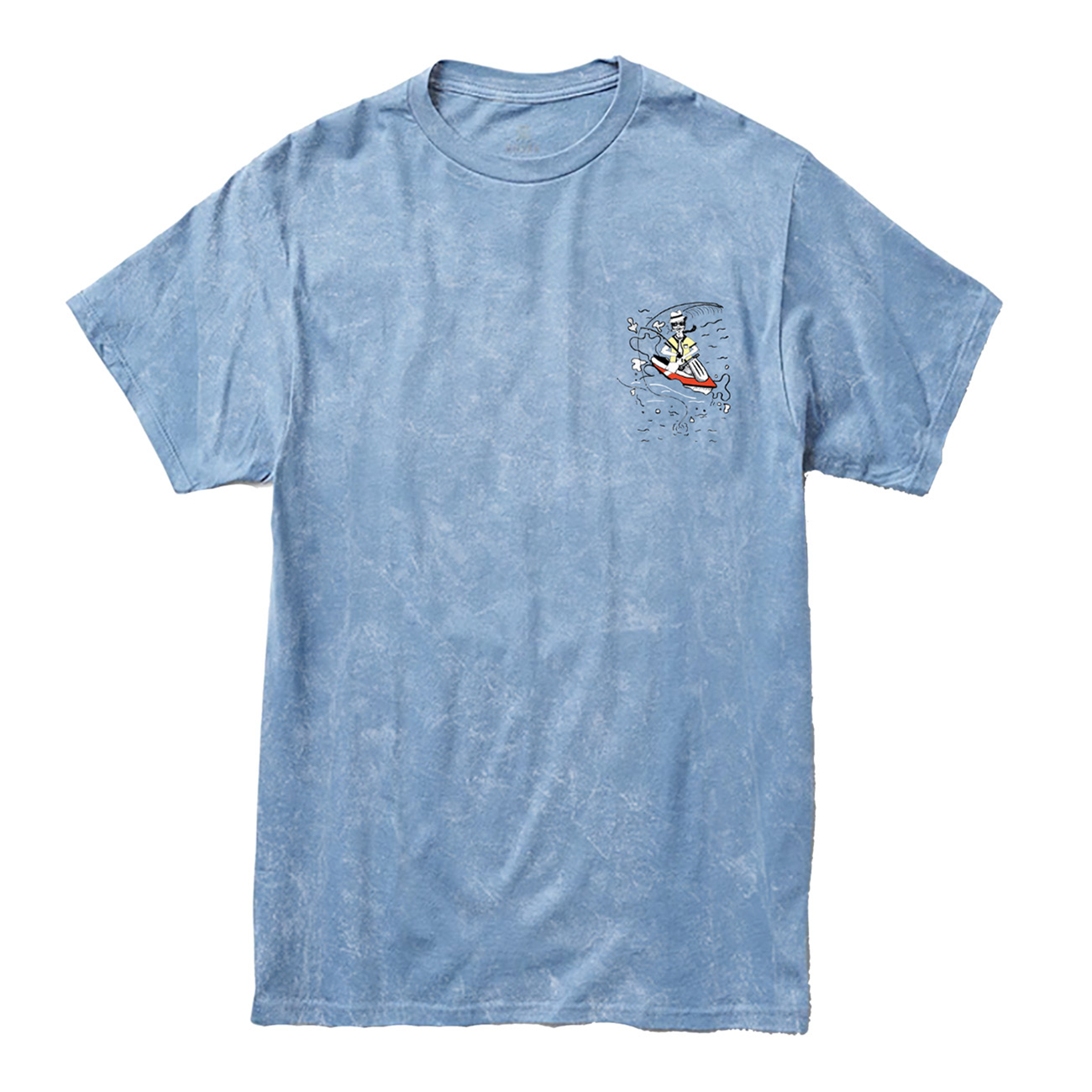 Baja Llama blue acid washed Peruvian cotton lobster graphic T-shirt