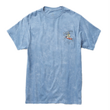 Baja Llama blue acid washed Peruvian cotton lobster graphic T-shirt