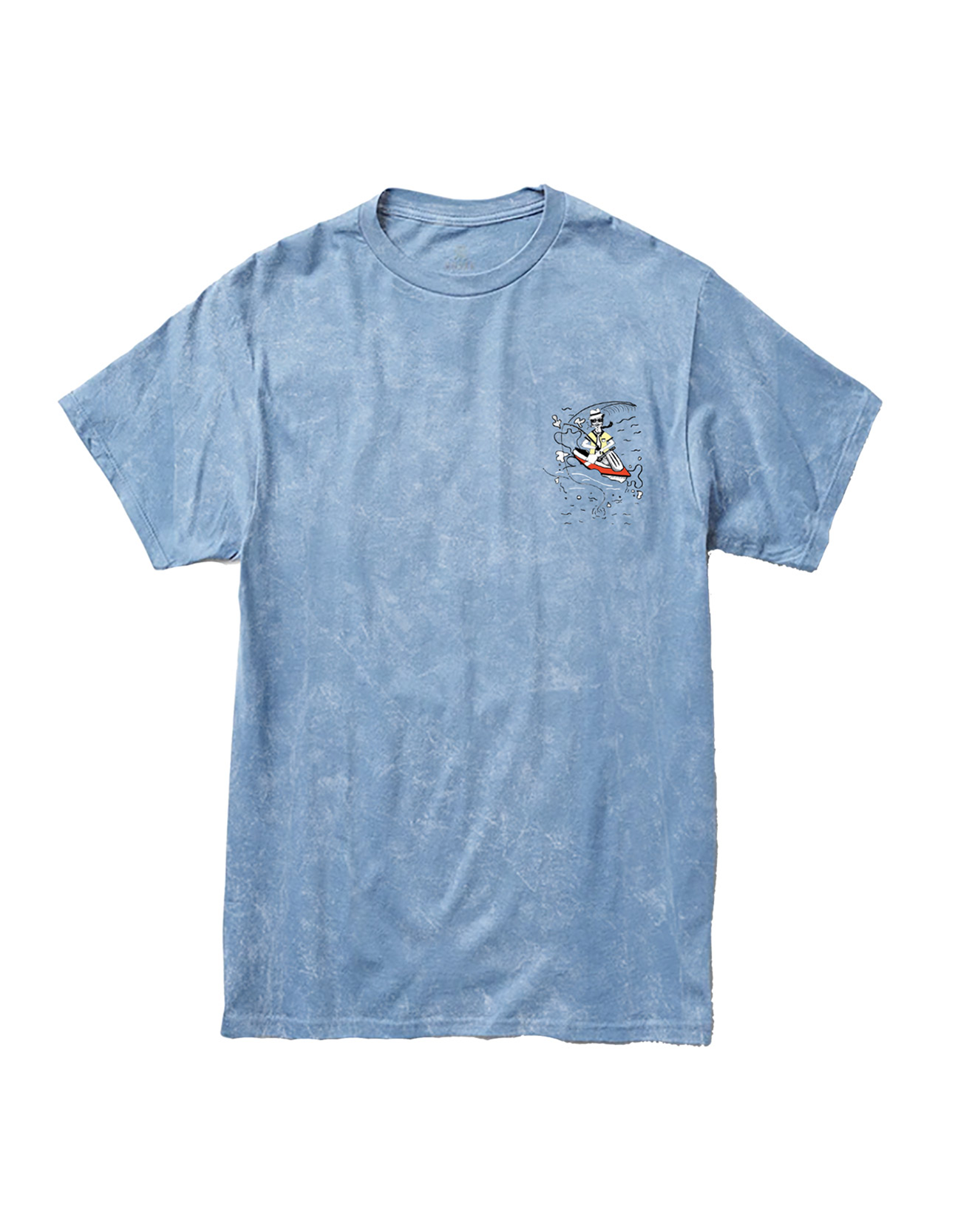 Baja Llama blue acid washed Peruvian cotton lobster graphic T-shirt
