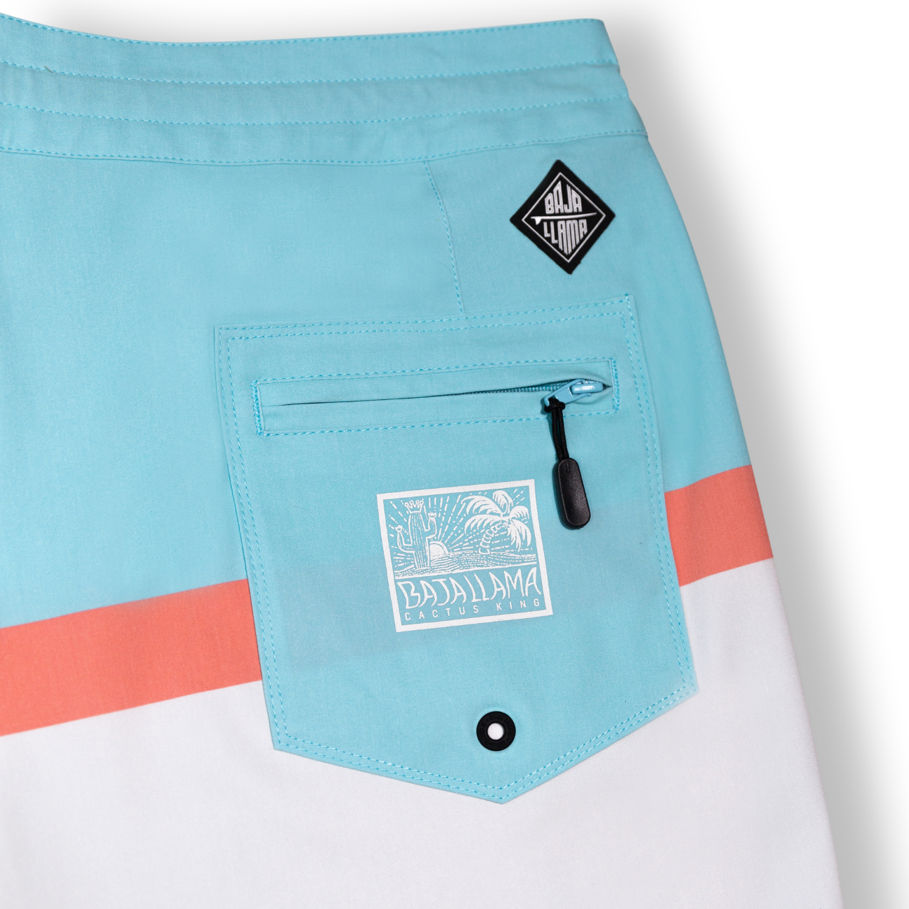 Baja Llama Cabo Cartels White Mens 17" Boardshorts Back Pocket